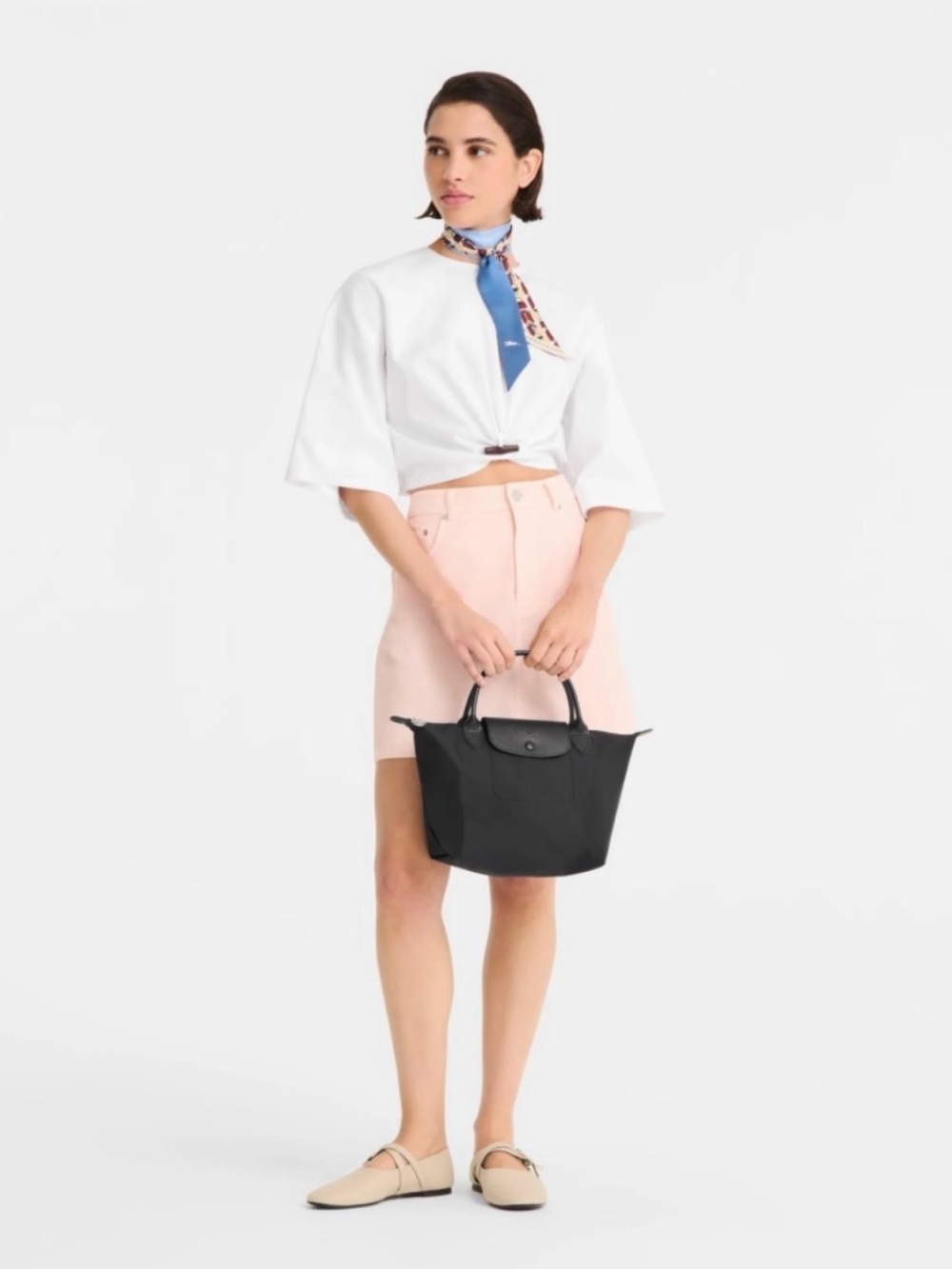FASHION BAGS Nylon Tote Bag, black and gold hardware